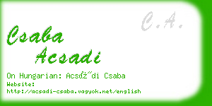 csaba acsadi business card